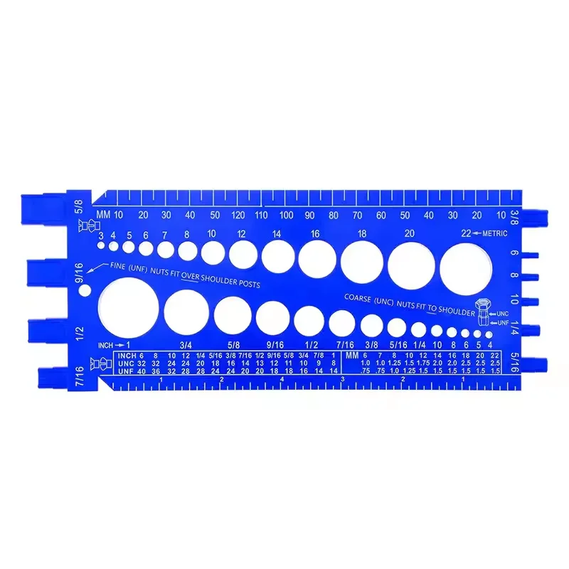 Nut Bolt Thread Gauge Checker Measuring Imperial and Metric Tool ABS Plastic Bolt and Screw Measuring Gauge Tester
