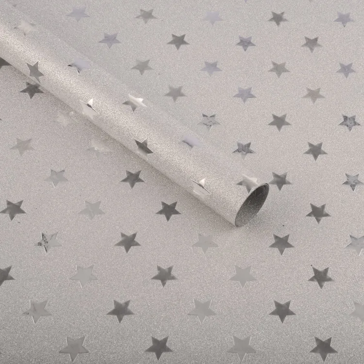 
Wholesale 50*70cm pink plastic sparkling glitter sheet gift wrapping paper for Christmas 