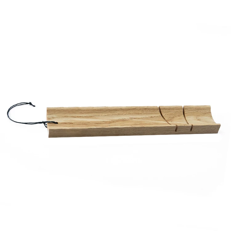 Natural Beech Wood Salami Cutting Board Handy 16-Inch Wooden Sausage Chopping Board Handled Salami Serving Board