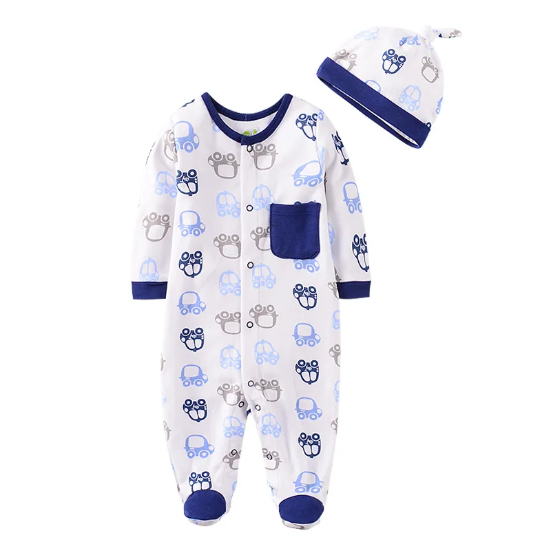 
2 sets of autumn newborn baby suit 0-1 year old baby Jumpsuit 100% Cotton autumn baby Jumpsuit cartoon clothing 