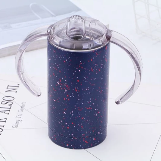 
watersy hotsell 12 oz double wall stainless steel mini kids straight milk cup with handle easy to carry with lid bpa 