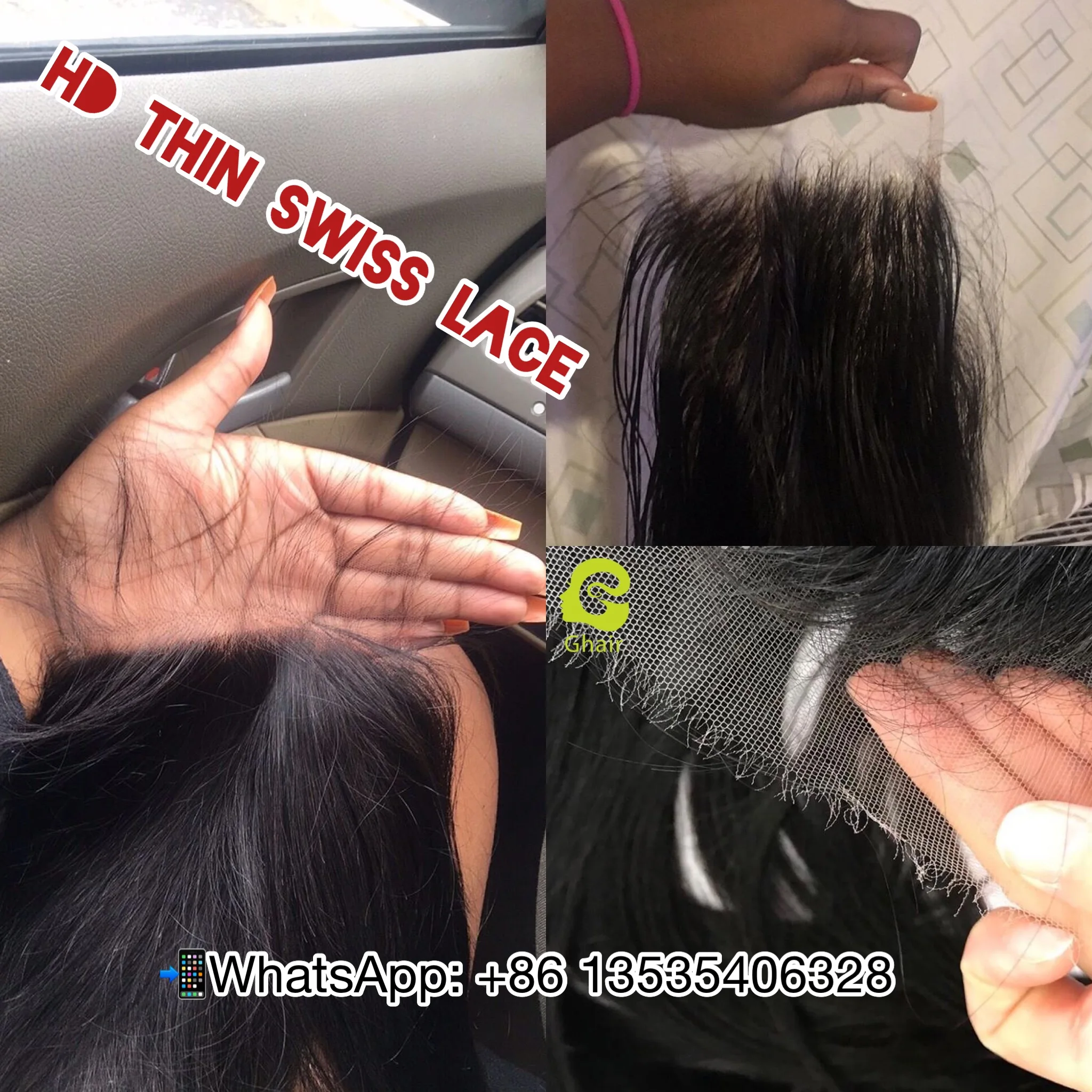 Real super thin HD swiss transparent ear to ear 13x6 HD lace frontal silky straight