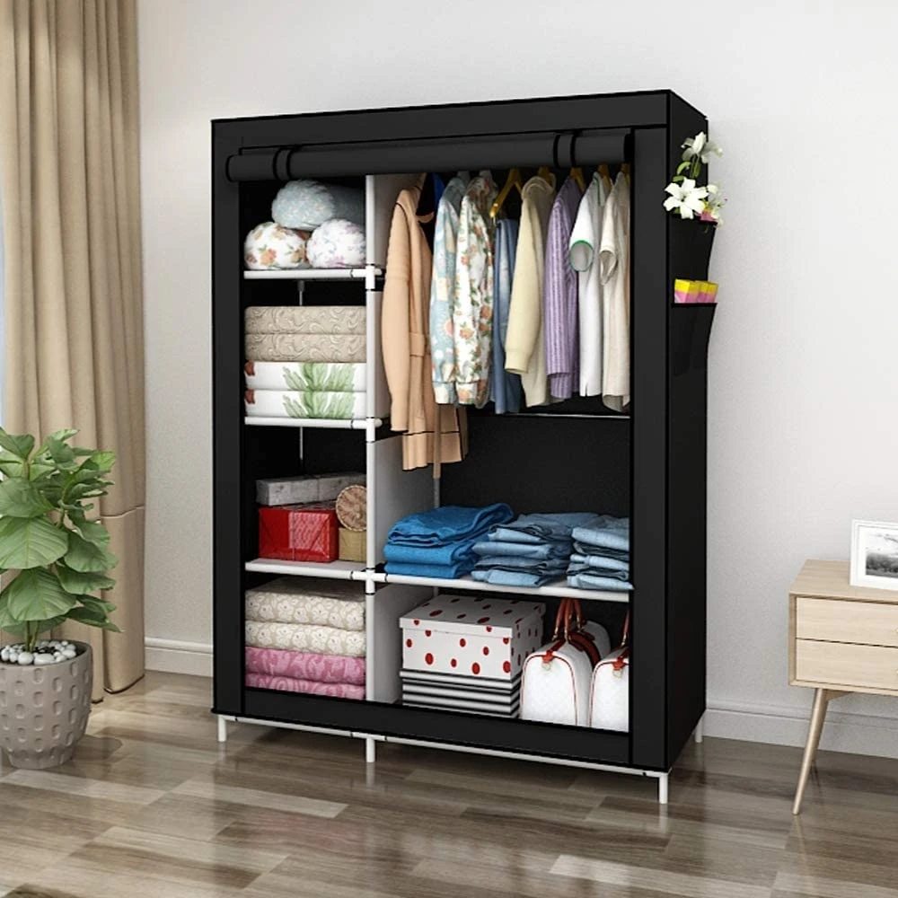 Portable Simple Practical Steel Pipe Dust Proof Cloth wardrobe non woven wardrobe closet