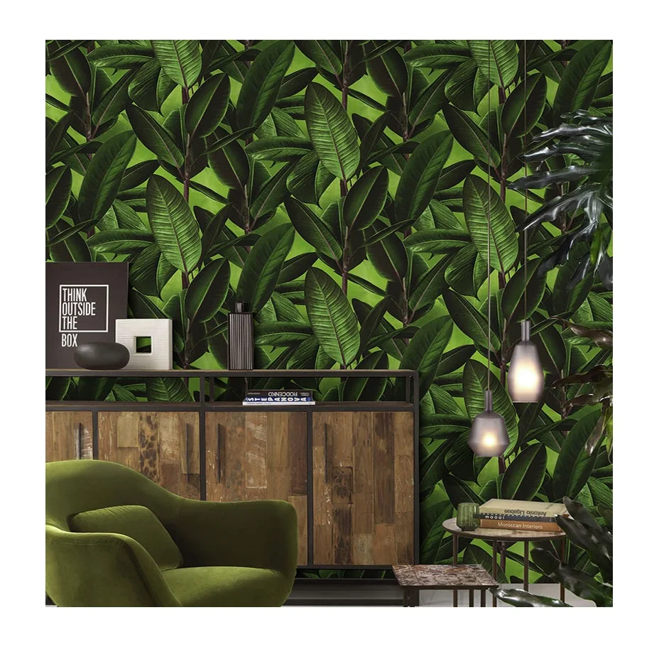 natural green forest peel and stick mural textured decorative wallpaper home decoration
