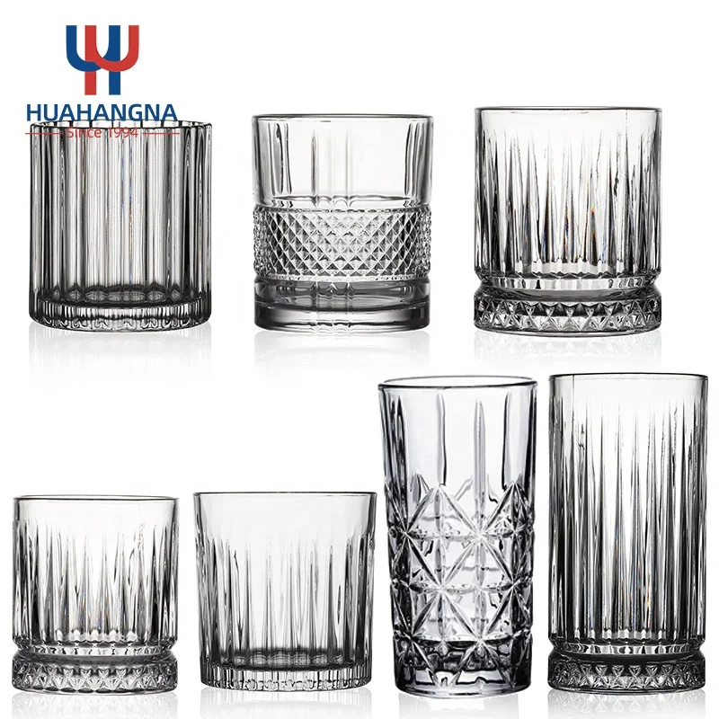 Wholesale Custom Logo Engrave Round Heavy Base Clear Crystal Whisky Tumblers Cup Liquor Whiskey Glass Cup for Bar Party