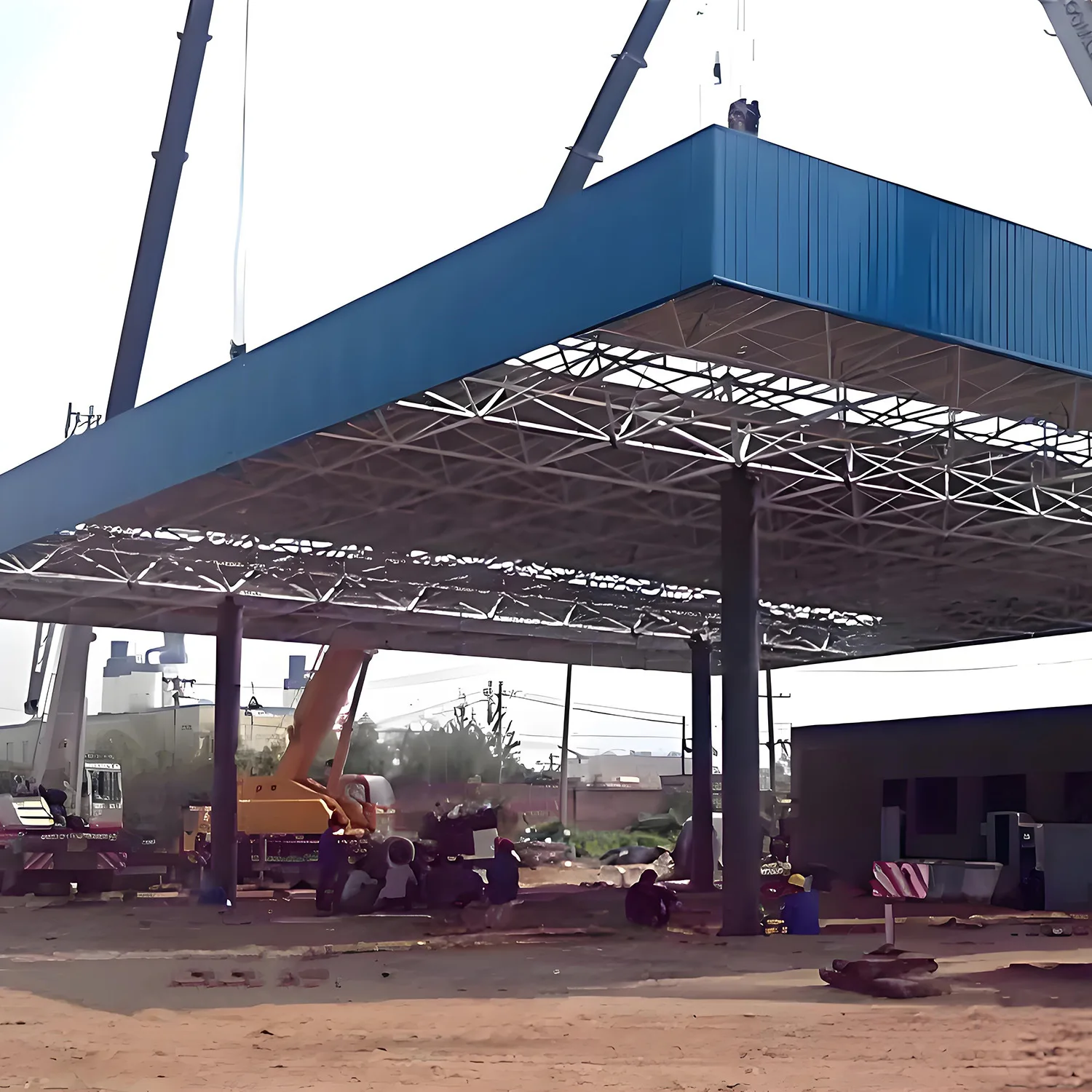 Customized Environmental-Friendly Modular Bolted Low Cost Of Gas Station Canopy Design