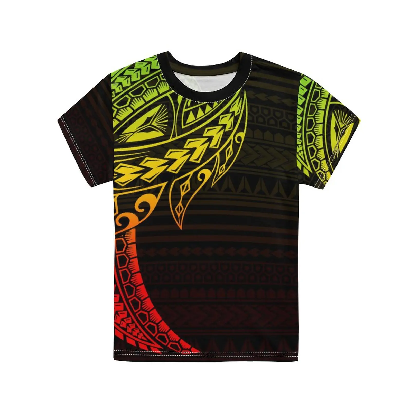 1MOQ Custom Logo Toddler Kids T-Shirts Tshirt Rasta Polynesian Tonga Tribal Printed Boys Tee O Neck T Shirt Children Clothing