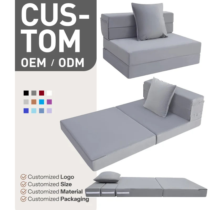 2024 Hot selling memory foam foldable mattress High Density Hypo-allergenic Memory Foam folding Mattress