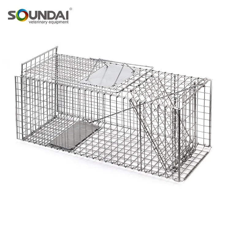 Steel Frame Collapsible Folding trap Cage For Cat Skunk Rabbit