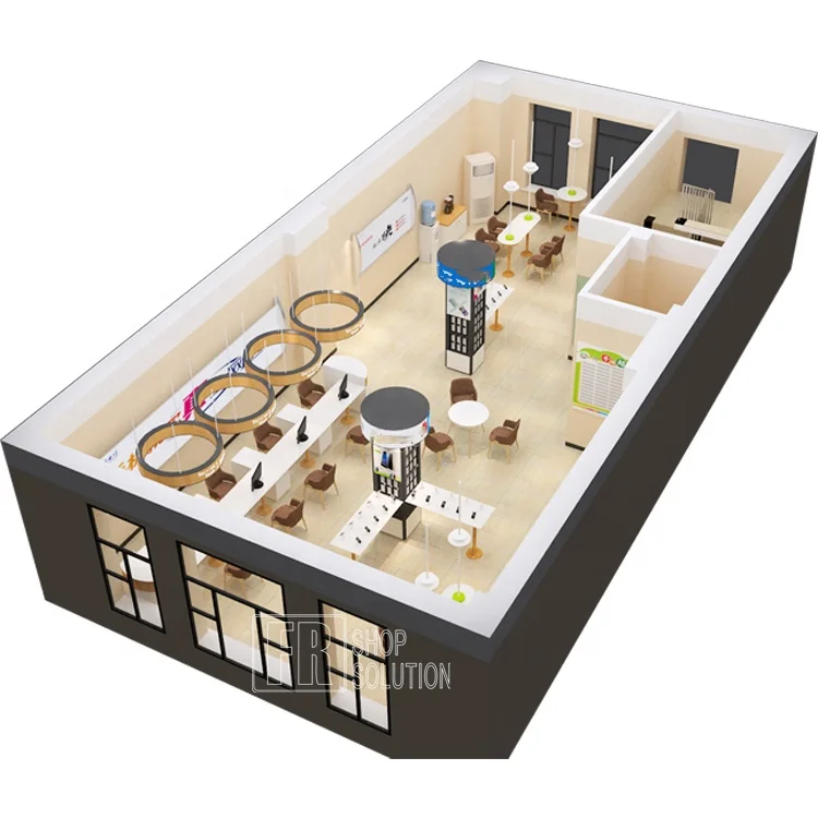 Factory price cell phone case display rack fashion mobile store counter furniture design for store