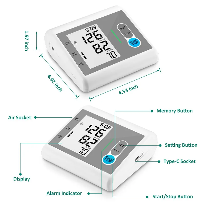 Hot Selling Family Care Smart Electronic Speakers Accurate Measure Blood Pressure Monitor Infant