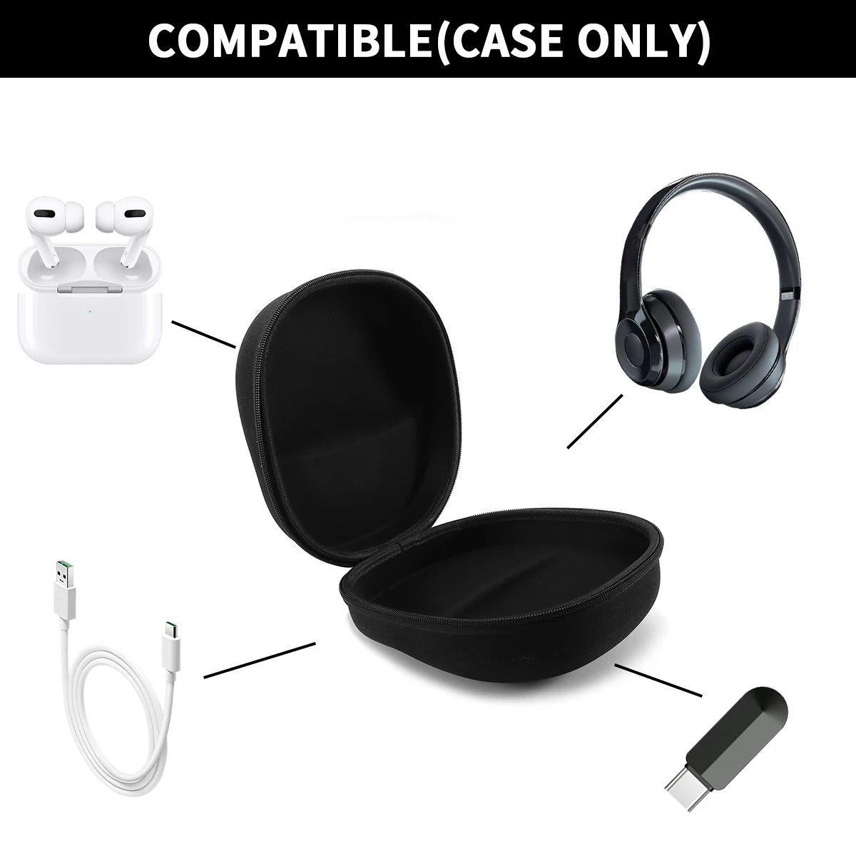 Factory custom eva rectangle earphone hard carrying case eva carry case  headphone