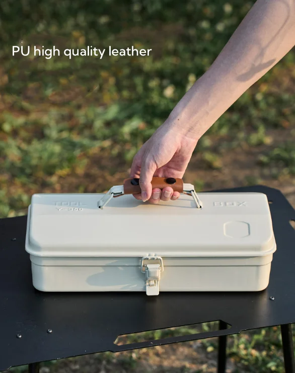 Handheld Portable Tool Box | Outdoor Item Storage Box - Iron Compact Portable Suitcase Handheld Design With Stickers