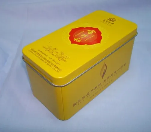 Rectangular Custom Green Tea Bag Package Tin Box Tea Ball Package Storage Metal Tin Box