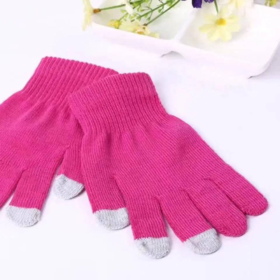 Made of 90% Acrylic and 10% Conductive Fiber Touch Screen Gloves,