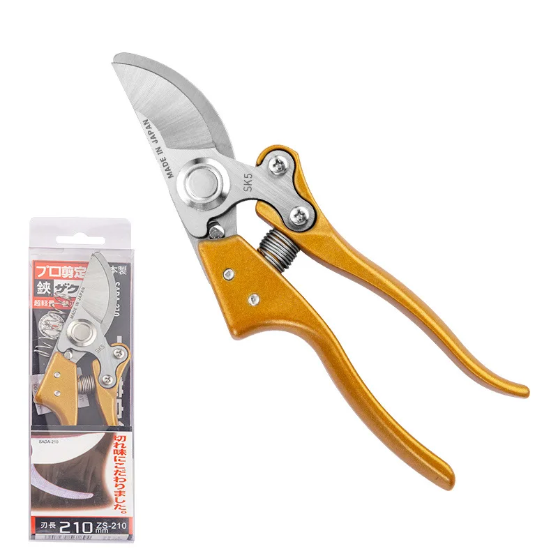 Professional 8.5 Inch SK5 Stainless Steel Garden Scissors Tree Flower Cutting Household Sharp Pruning Shears
