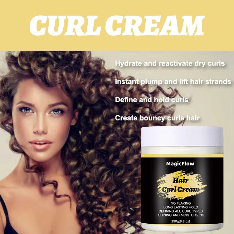 Wholesale Anti Frizz Coconut Defining Curling Cream Curl Enhancers Cream For African Curly Hair