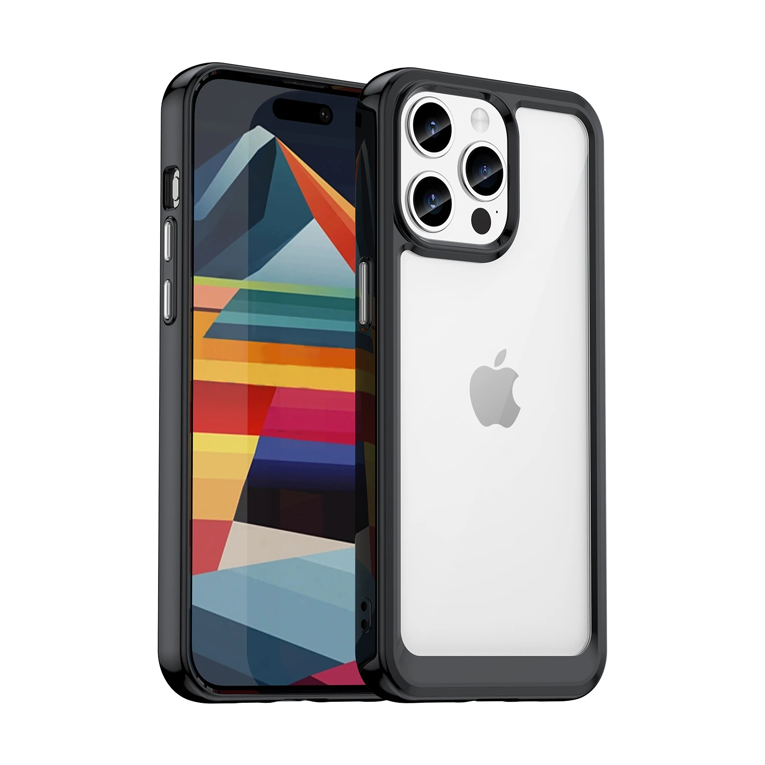 2023 Hybrid PC Gel Acrylic Phone Case For iPhone 15 Pro Max, Durable TPU PC Bumper Phone Cover For iPhone 15