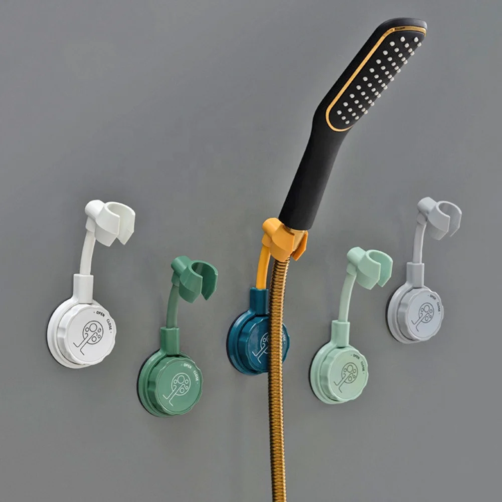 360 Shower Head Holder Adjustable Suction Cup Showerhead Wall Mount Bathroom Bracket Nozzle Base Stand