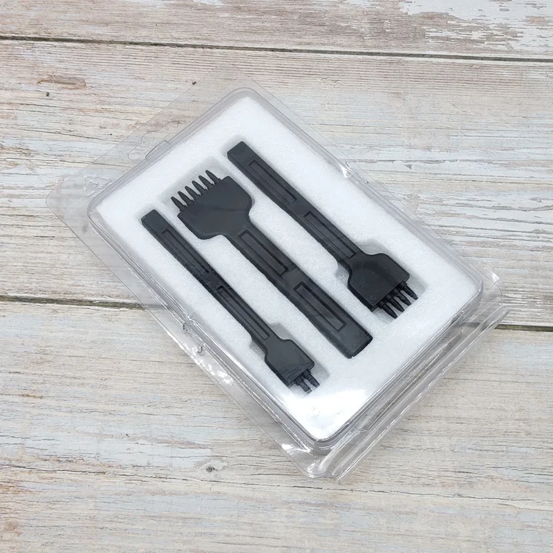 4/5/6mm Leather Craft Punch Tool Sets Black alloy 2/4/6 Prong Punch Hole Chisel French Style Graving Stitching Punch Tools Kit