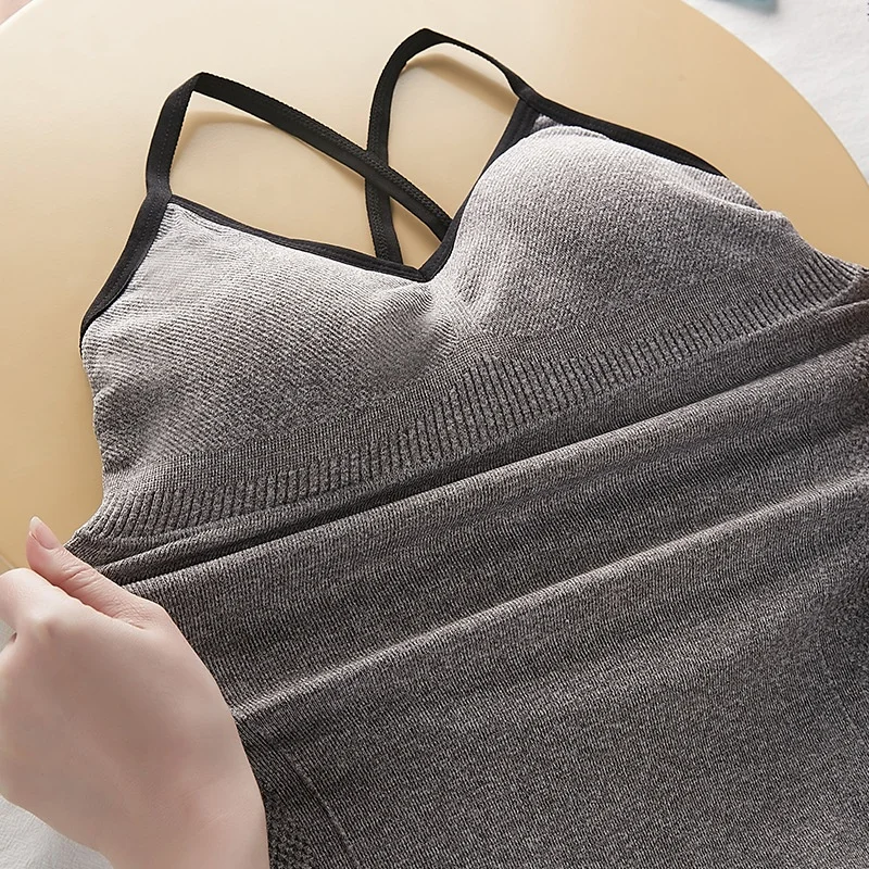 
Women criss-cross sexy cami shaper comfortable tank top bodyshaper camisole with bra 