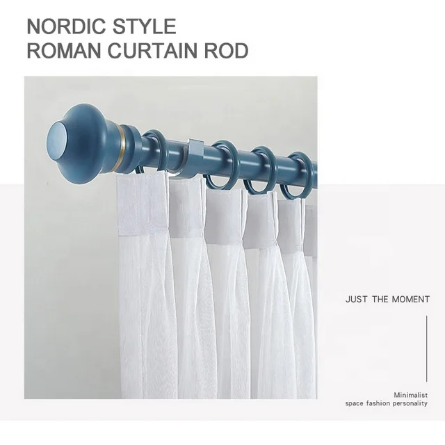 Factory directly 28mm Aluminum Alloy single Double roman rod curtain Accessories black white europe style metal curtain rod pipe