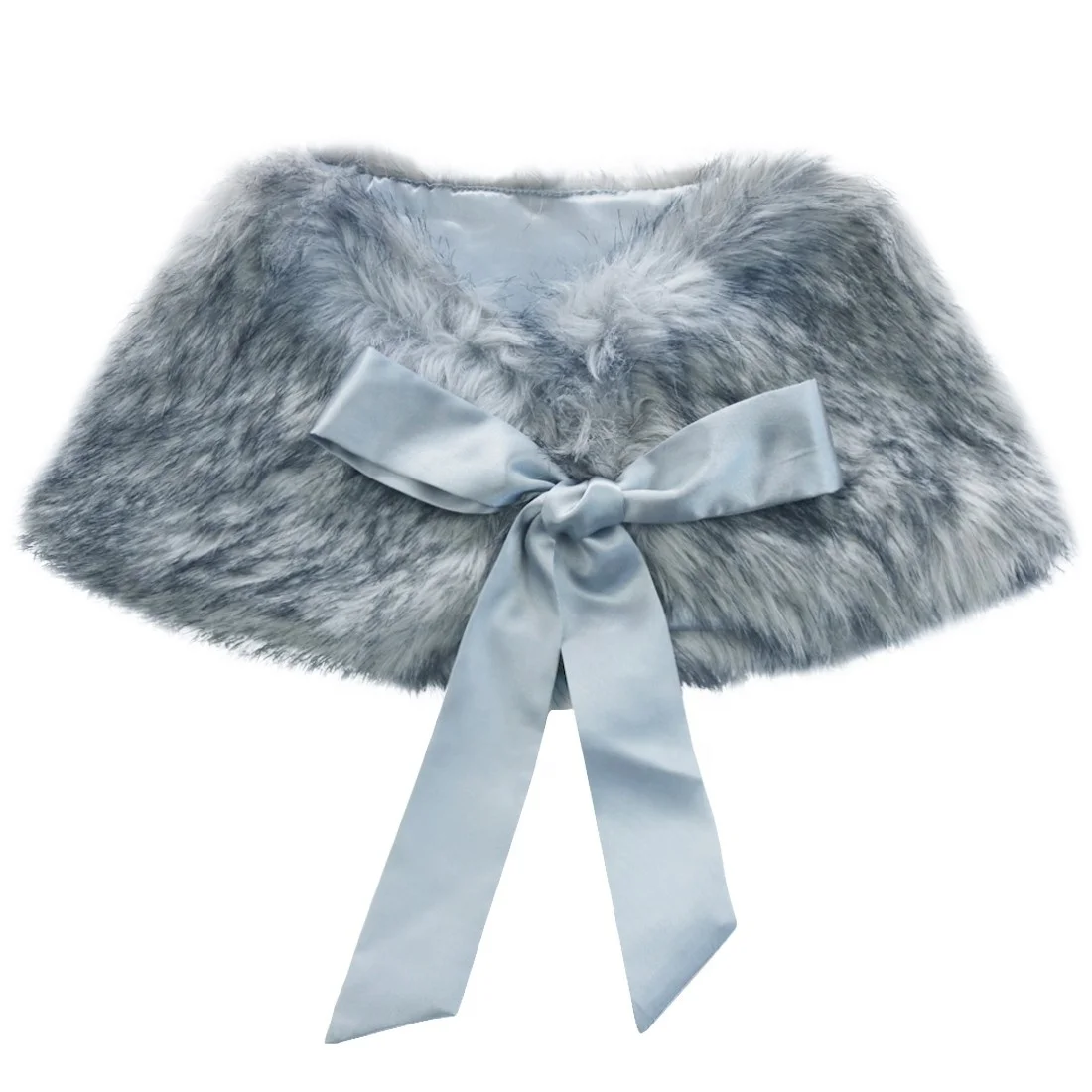 
Lovely Flower Girls Elegant Faux Fur Wrap Shawl Tippet Bridesmaid Bolero Shrug Shoulder Jacket Cloak For Winter Wedding 