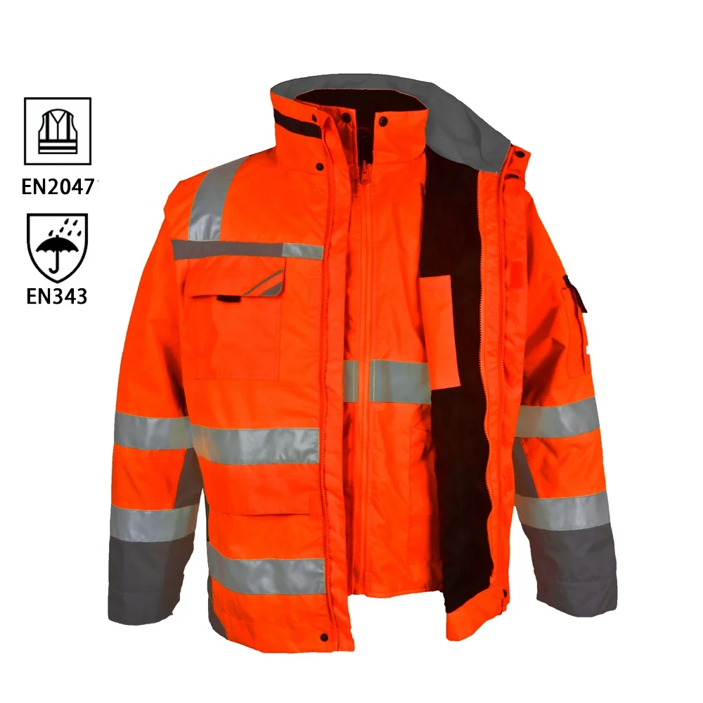 Reflective wear men custom bomber winter parka jacket