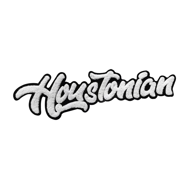 High Quality iron on letters custom embroidered patches Towel Chenille Patch