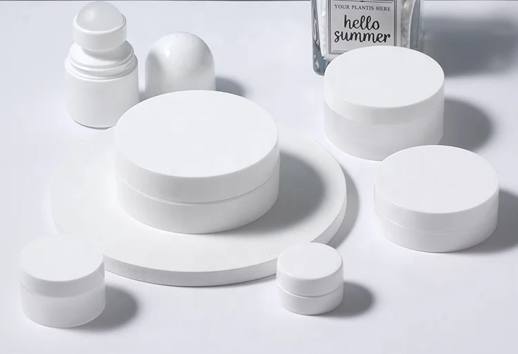 30ml 50ML 100ml 200ml Empty Custom Color OEM Round White Opaque plastic empty jar PP clear cosmetic cream plastic jar