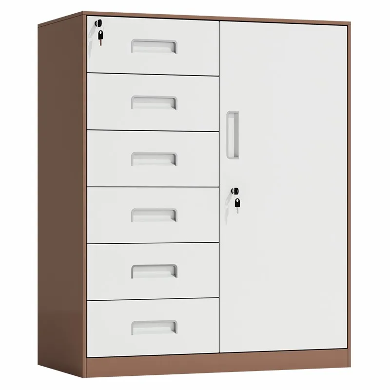 Factory sales low price swing door steel 6 drawers metal storage file cabinet with white black gray color