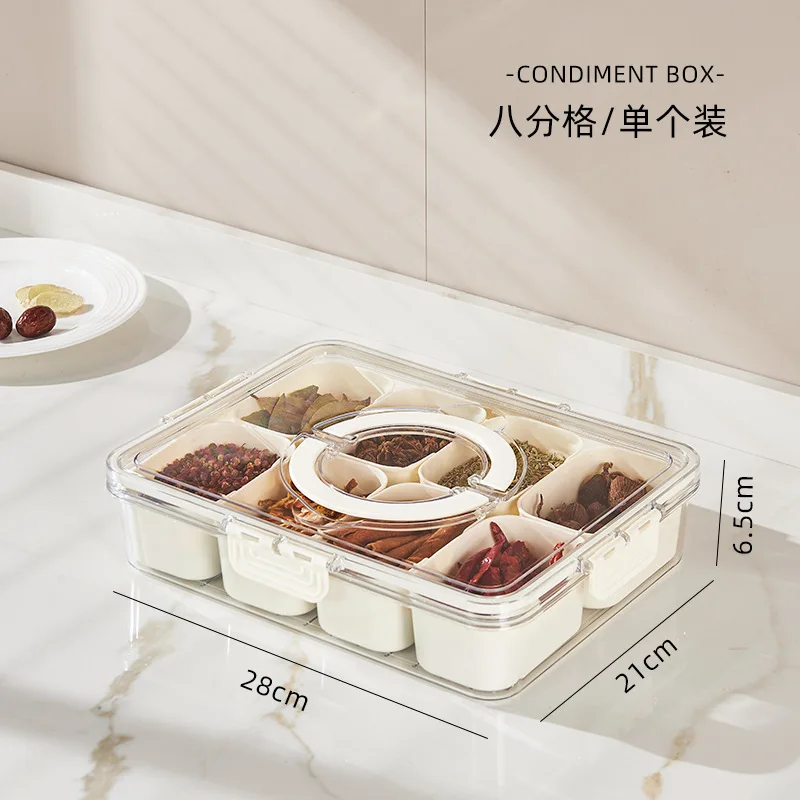 Food grade kitchen spice seasoning box storage box, portable sealed fresh-keeping box