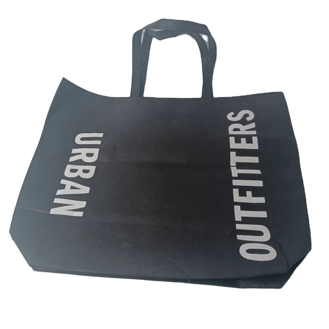 Customized biodegradable ecofriendly wholesale yellow white black  62x43x16cm  nonwoven cloth bags with handles