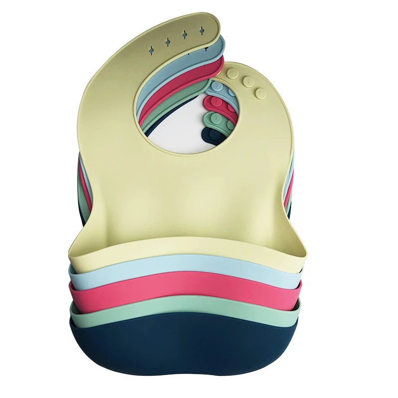 
Silicon Waterproof Sublimation Blanks Silicone Pink Bib Baby Eating Set Babi Custom Apron Kids Bibs 