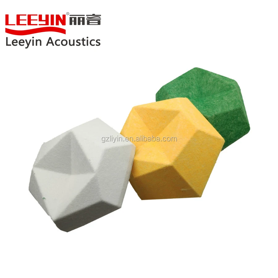 Leeyin 100% Polyester Fiber acoustic panel polyester board sound proof pet 3d polyester acoustic panel