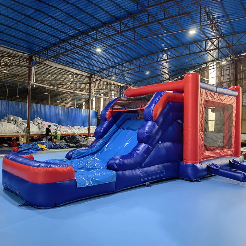 Commercial spider man bounce house slide inflatable bouncer house  bouncy castle party rental Combo With Pool obstacle