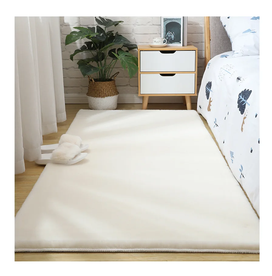 Wholesale Long Hair Plush Fluffy Faux Rabbit Fur Fabric Rugs Manufacturer In China