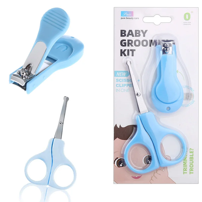 2pcs Newborn Safety Babies Portable Scissors Clipper Baby Manicure Set