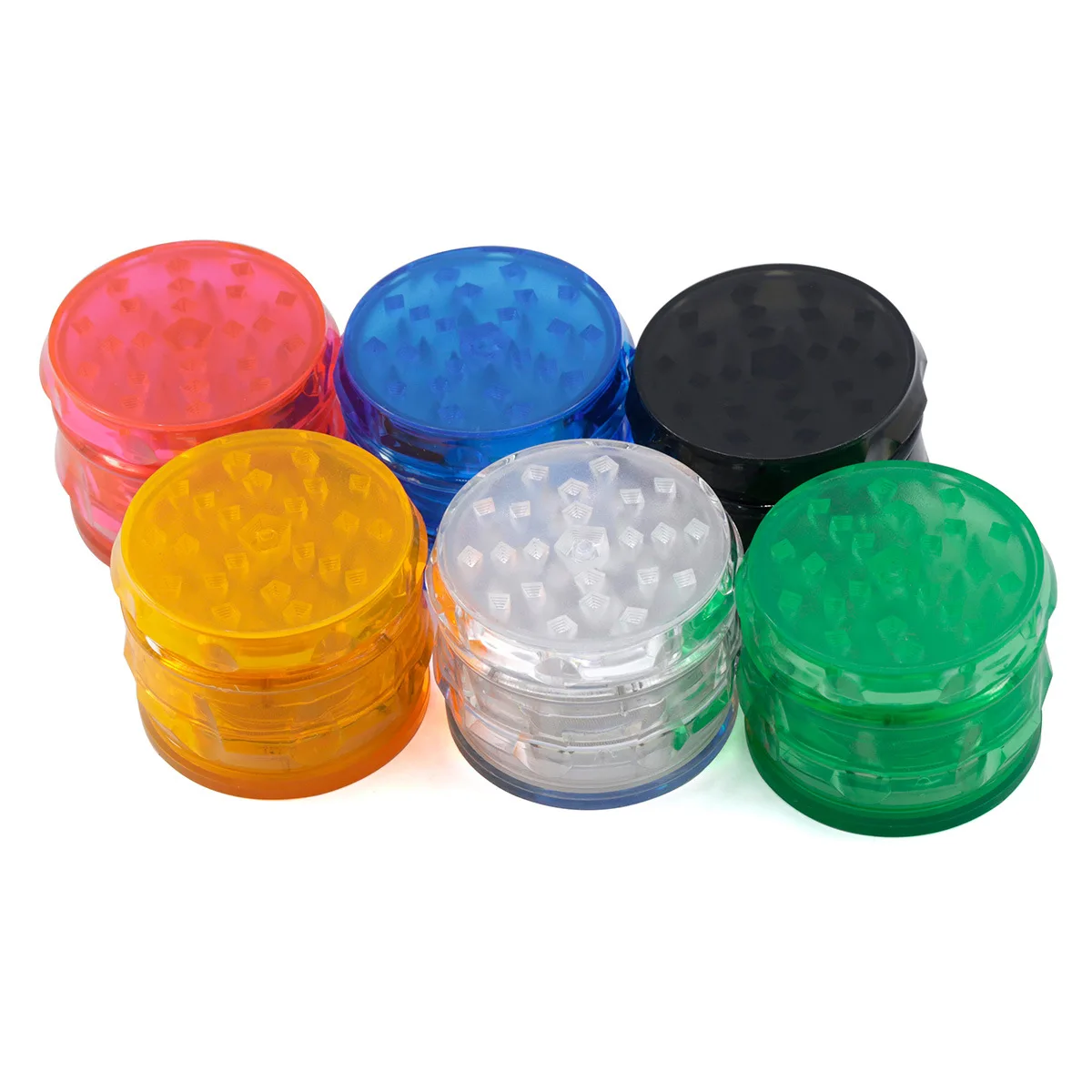 New style custom 4 Layers drum shape multiple color plastic drug accessories smoking herb grinder