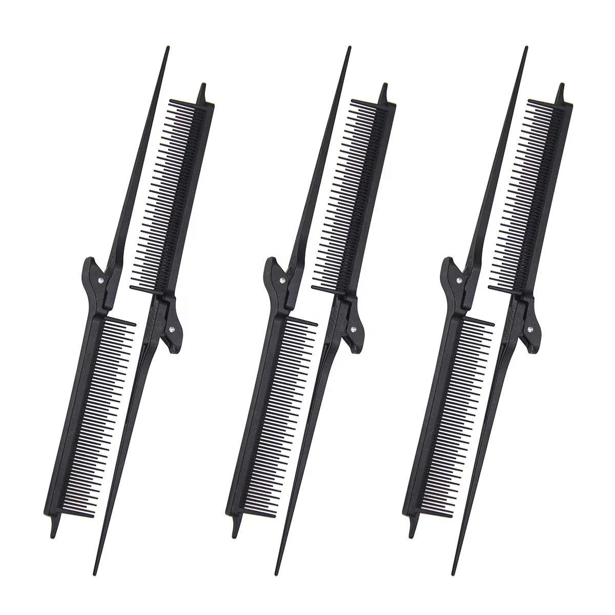 Heat Resistance Salon Styling Clip Comb Flat Iron Comb Straightening Cosmetic Comb Customized Label Freely