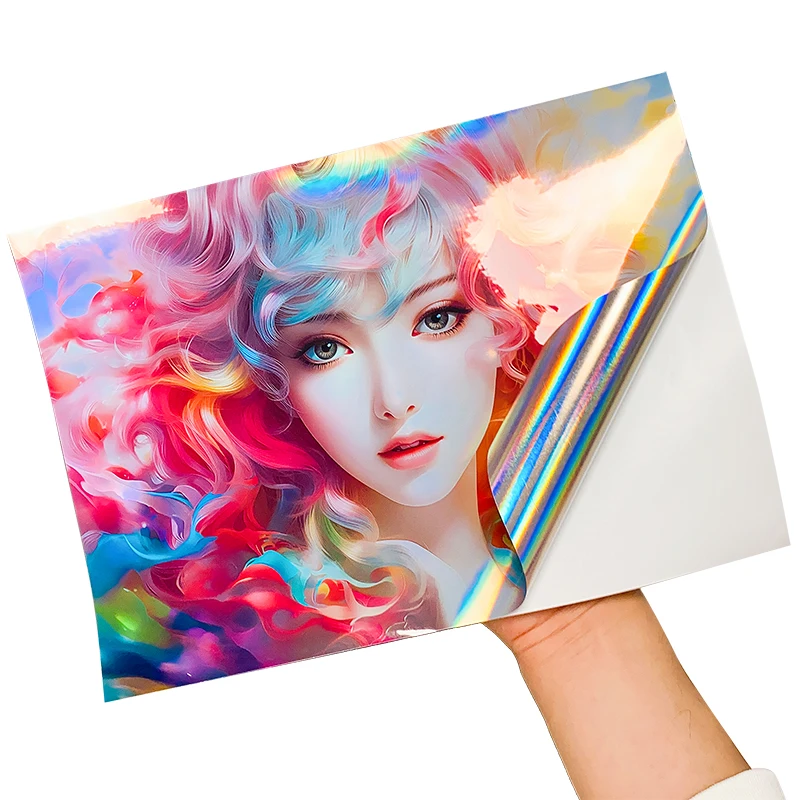 Cheap Waterproof Clear Vinyl Holographic Sticker Holographic Sticker Paper for Inkjet Self-adhesive Paper Hologram Sticker Paper