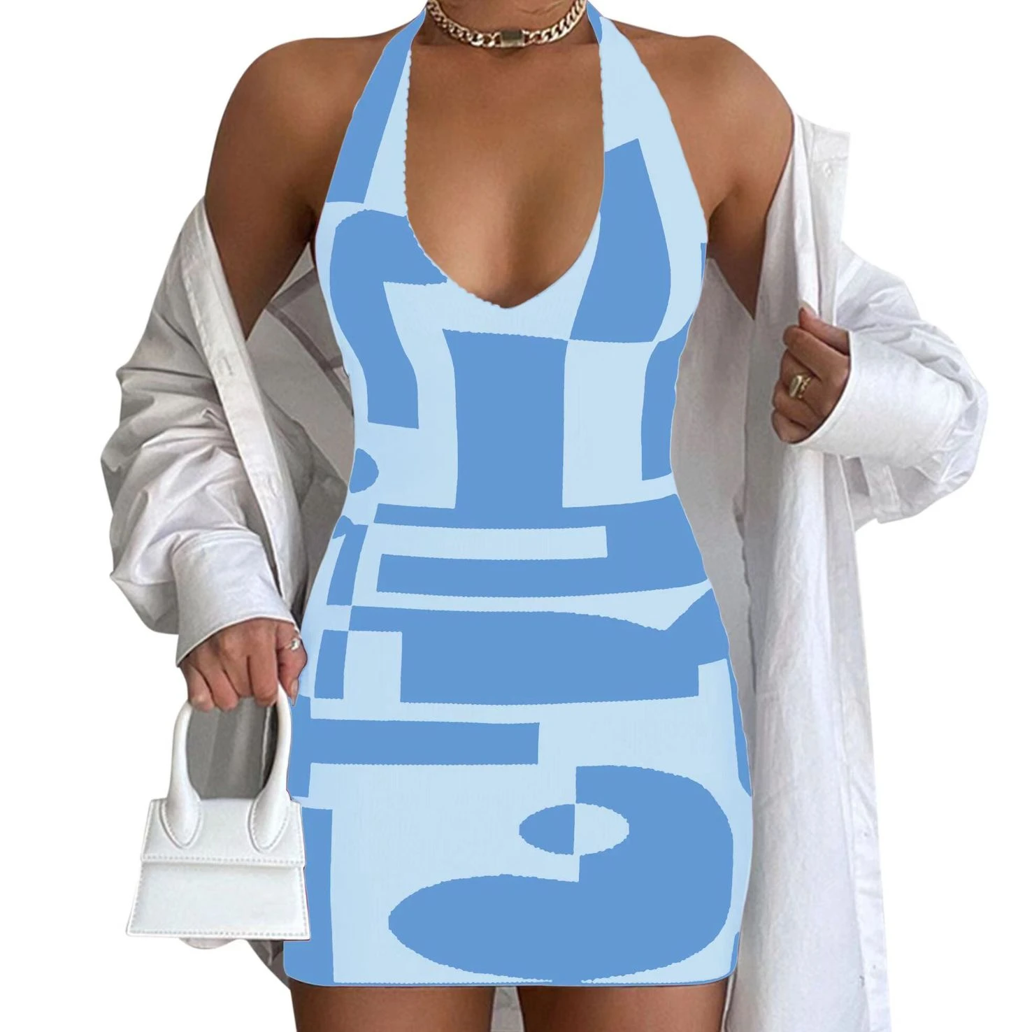 Оптовая продажа женской одежды с логотипом на заказ, модный дизайн, сексуальный вязаный свитер, длинная юбка, женские повседневные платья больших размеров