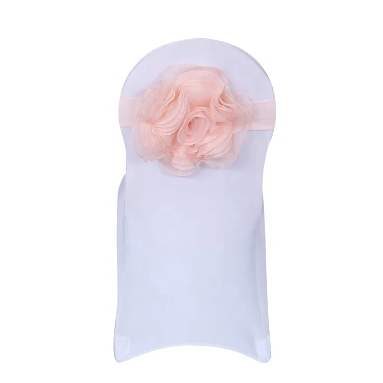 Популярный чехол для свадебных стульев из спандекса с 3D цветочной розеткой