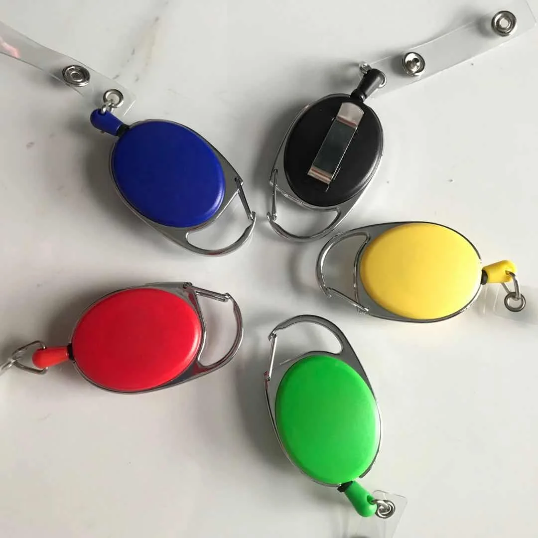 
Oval Shape Easy-pull Metal Back Clip Retractable Keychain Badge Reel 
