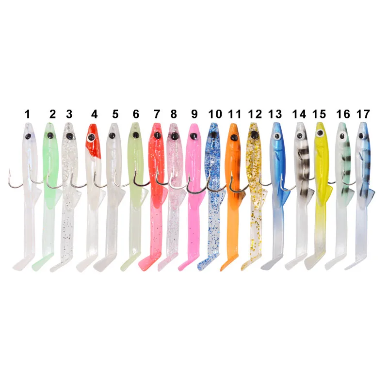 Silicone soft eel lure 65mm 1.5g 8pcs/bag PVC artifical bass fish baits with single hook
