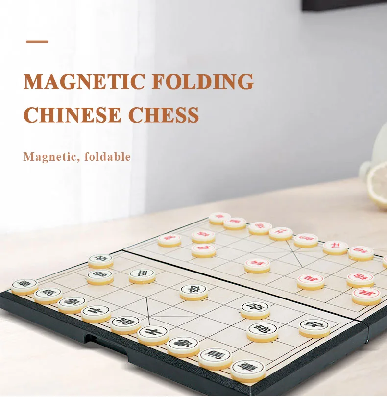 Magnetic Chinese Chess Foldable Portable Game Set With Magnetic Plastic Chess Set for Party Travel