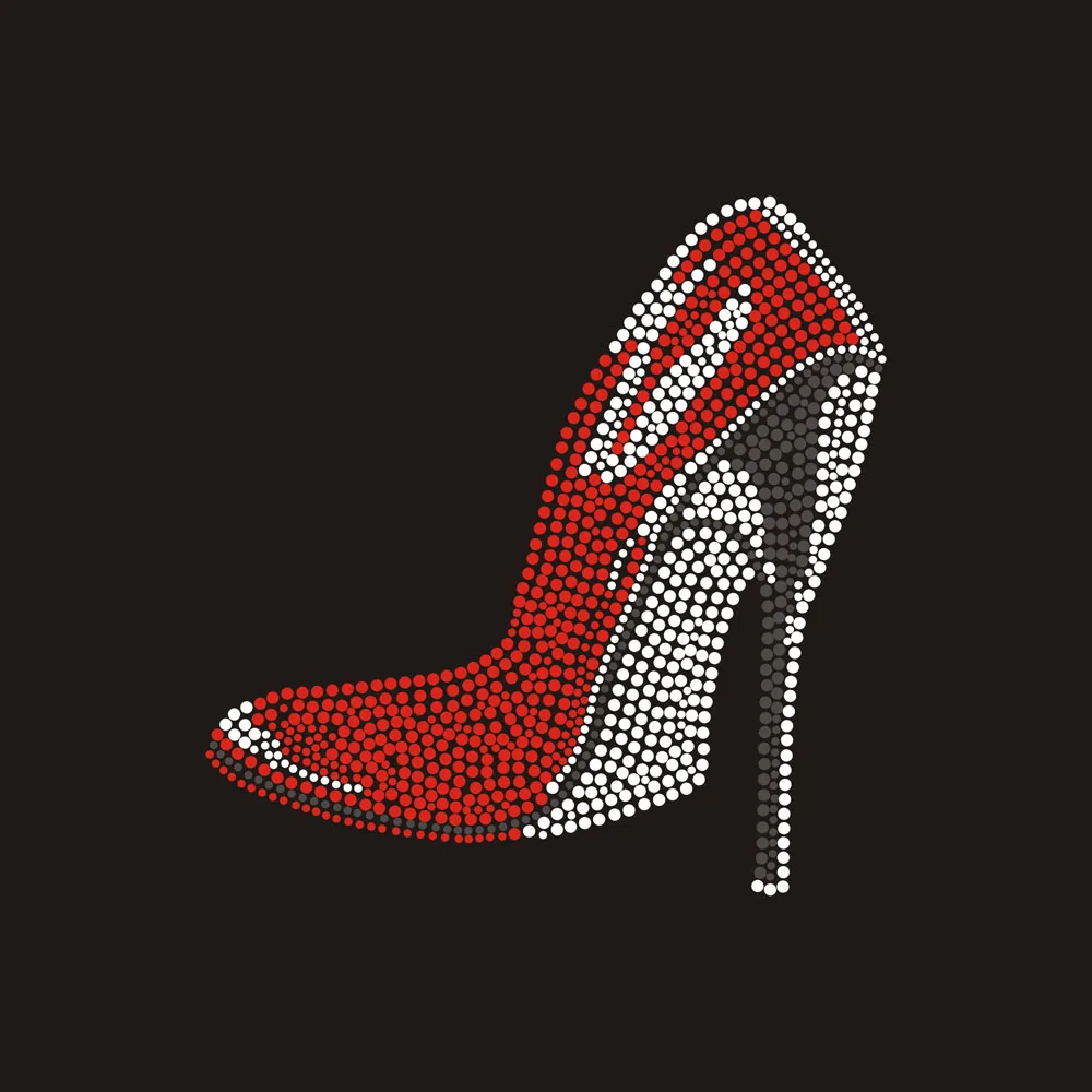 Wholesale Hotfix Motif Hot Pink Sports Shoes Walking By Faith Rhinestone Iron On Transfer Design For T-shirts