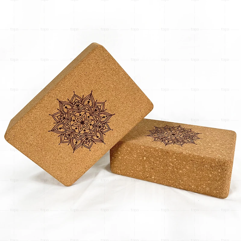 Yoga Blocks with Logo Recycled Organic Cork Yoga Brick Wooden Yoga Block For Fitness