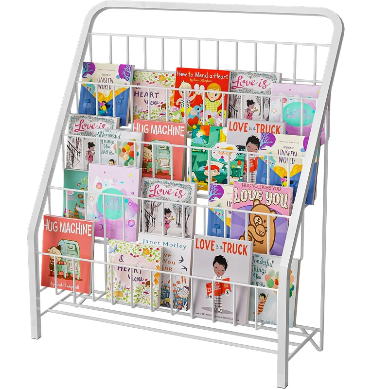 Простой многоуровневый книжный шкаф для гостиной белый скандинавский стеллаж журналов детская книжная полка спальни