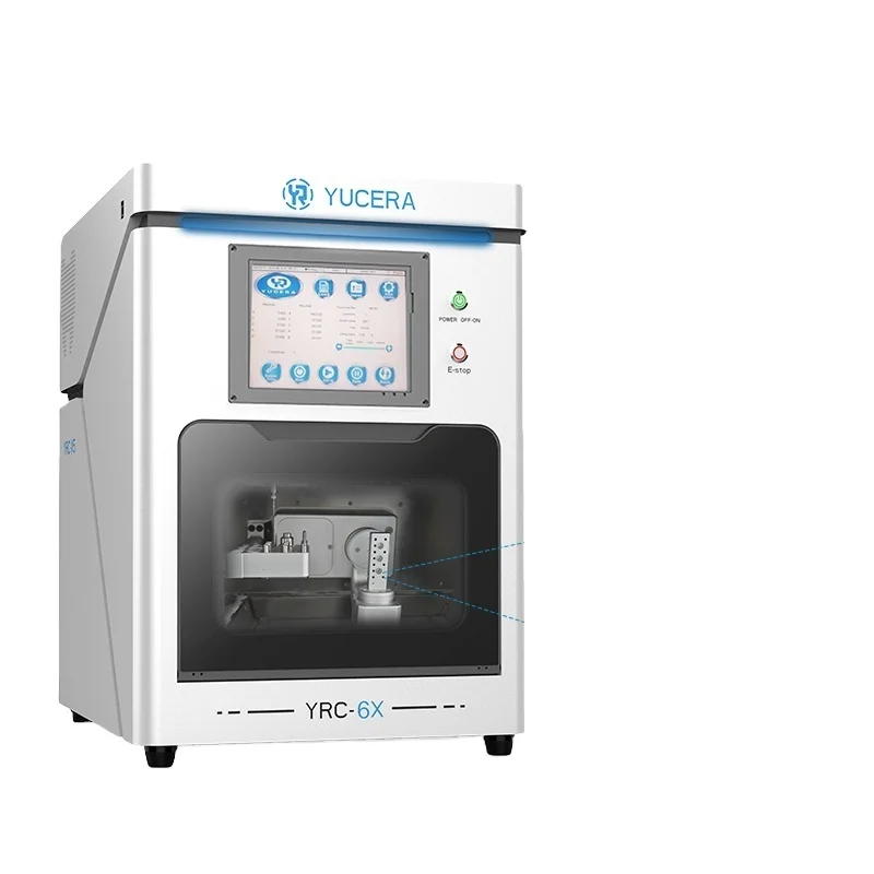 Yucera 5-axis 6X cadcam dental wet milling machine equipment for lithium disilicate and titanium columns